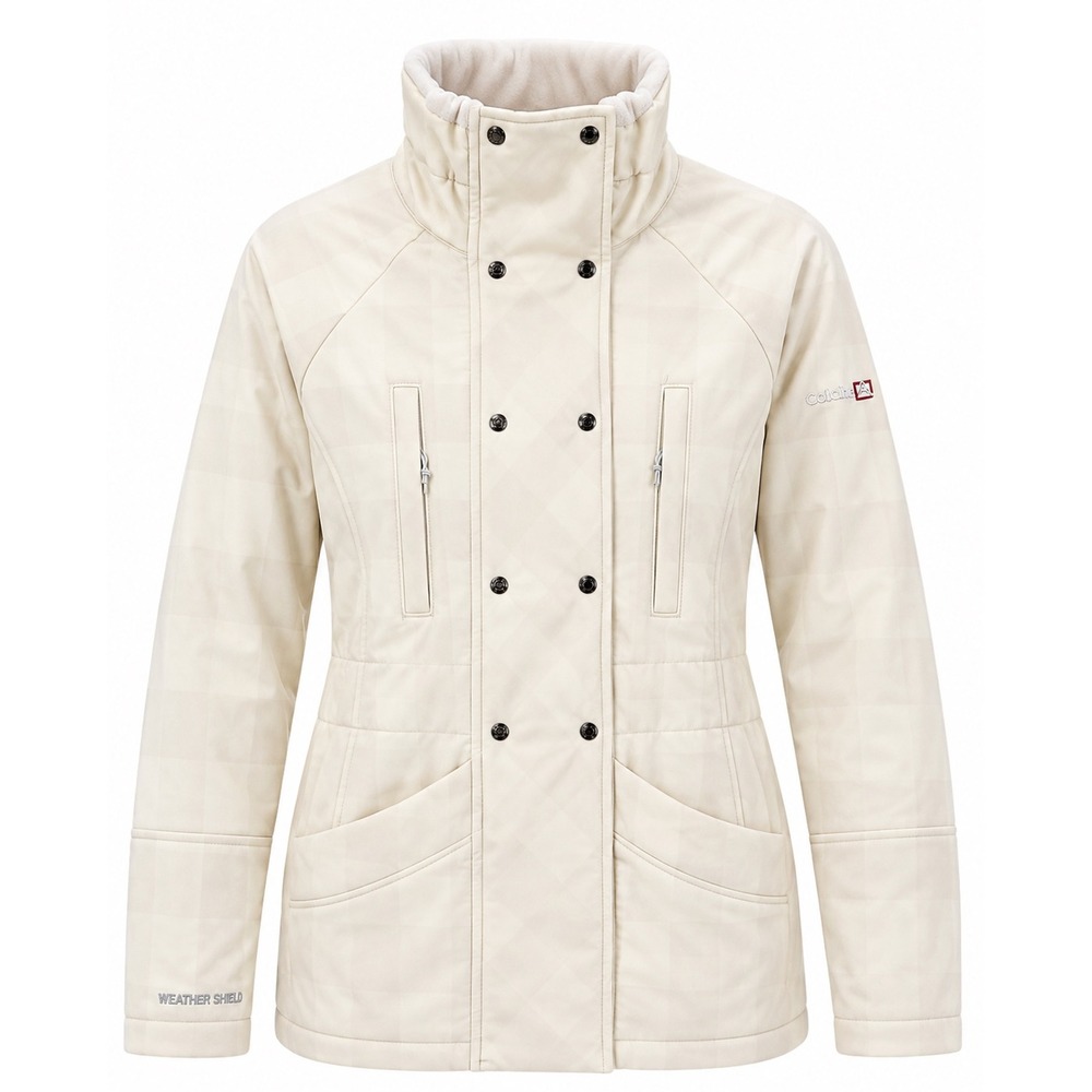 Avalanche Weather Shield Lined Jacket Womens Cream Beige Plaid Softshell Medium